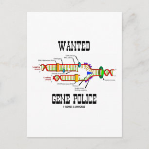 Postal Se busca policía genética (Humor de replicación de