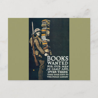 Postal Se buscan libros para nuestros hombres