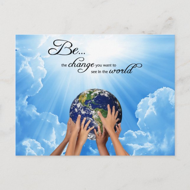 Postal Sé el cambio - Gandhi (Anverso)