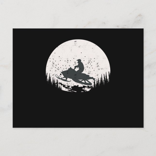 Postal Se Escurrió A Través Del Diseño Moon Snowmobile (Anverso)