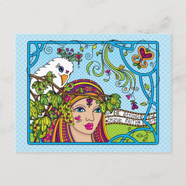 Postal Sé fuerte y ten fe_ (Anverso)