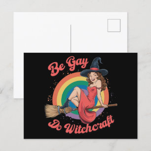 Postal Sé Gay Haz Brujería Orgullo Gay Bruja Halloween
