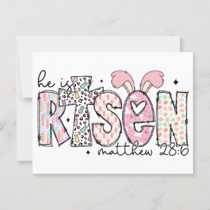 Postal Se ha levantado feliz Pascua Cristiana Jesús Dios 