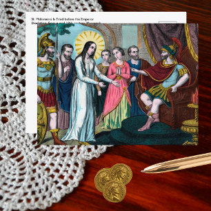 Postal Se juzga a Santa Filomena ante el emperador Diocle