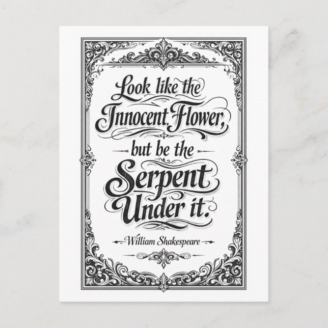 Postal "Sé la Serpiente" Shakespeare (Anverso)