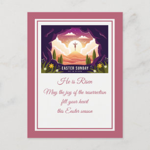 Postal Se levanta" Feliz Pascua - Personalizable religios