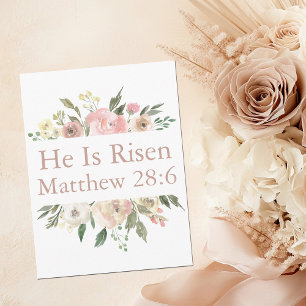 Postal Se levanta rosado hermoso floral hermosa Pascua re