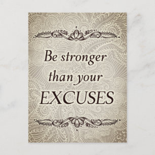 Postal Sé más fuerte que tus excusas - Ofertas positivas