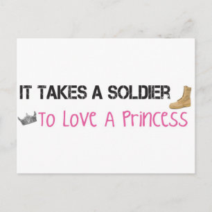 Postal Se Necesita Un Soldado Para Amar A Una Princesa.