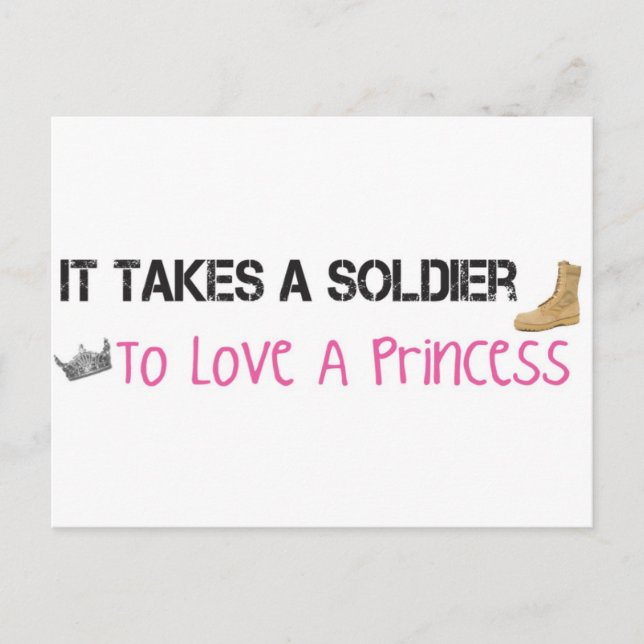 Postal Se Necesita Un Soldado Para Amar A Una Princesa. (Anverso)