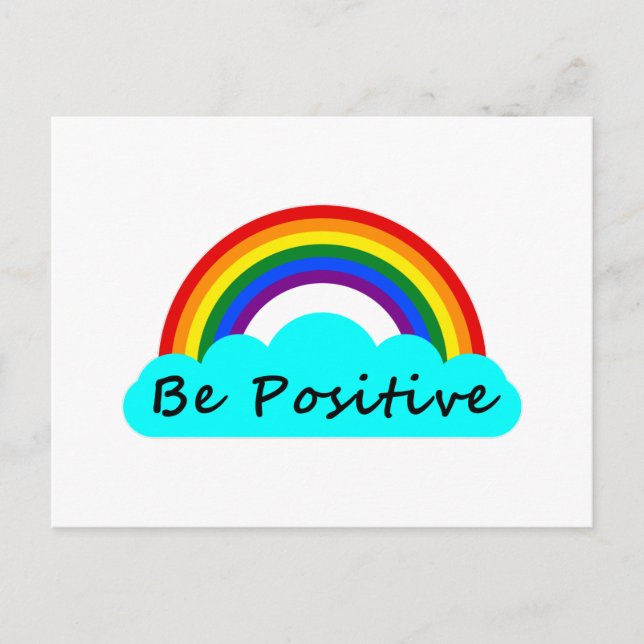 Postal Sé Positivo - Arcoíris LGBT (Anverso)