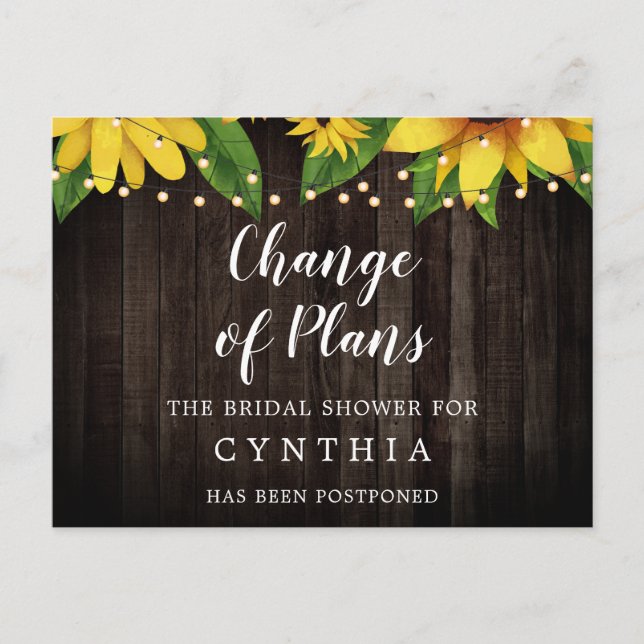 Postal Se posponen las luces de cadena de madera de la ba (Anverso)