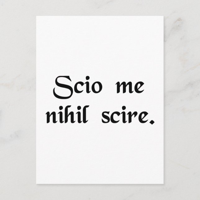 Postal Sé que no sé nada. (Anverso)