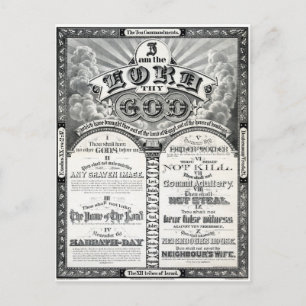 Postal Se restauró el afiche de 1876 de los diez mandamie