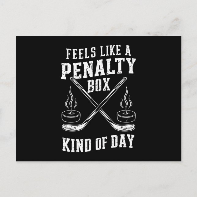 Postal Se Siente Como Una Caja De Pena De Hockey De Día (Anverso)