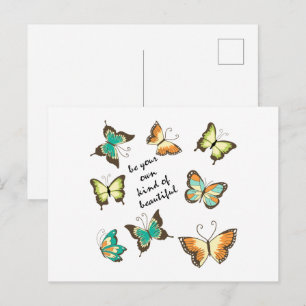 Postal Sé tus propias mariposas hermosas