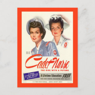 Postal Sé una enfermera de cadete : el chica con un futur