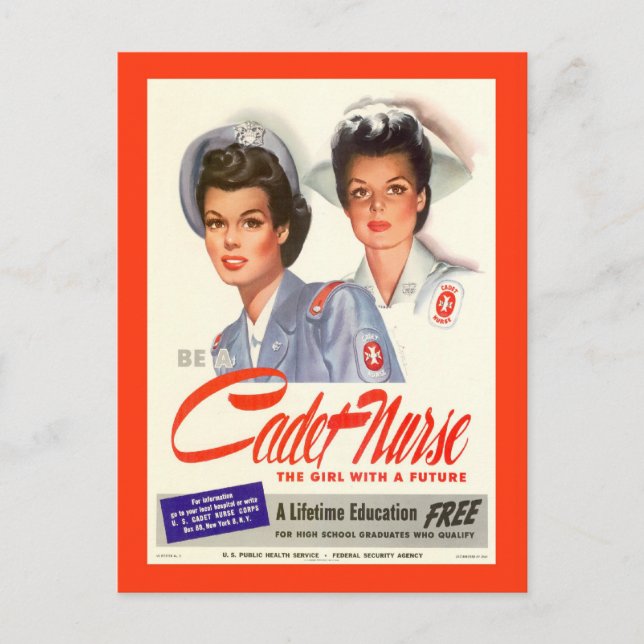 Postal Sé una enfermera de cadete : el chica con un futur (Anverso)