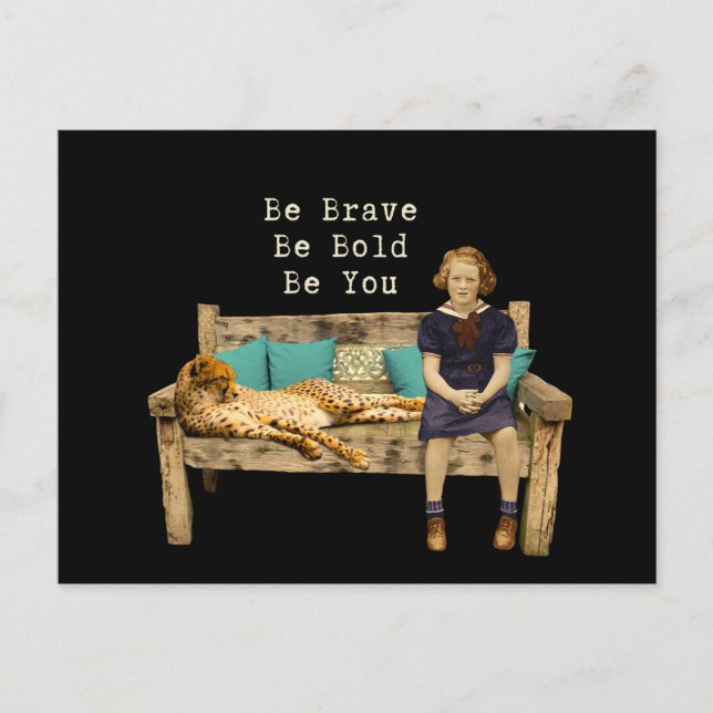 Postal Sé valiente estudiante de vieja escuela y caramelo (Anverso)