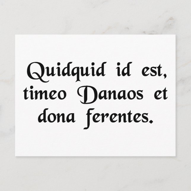 Postal Sea lo que sea, temo a los griegos, que incluso te (Anverso)