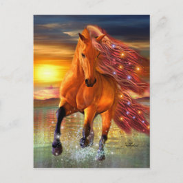 Postal Sea Prancer Fantasy Horario corriendo en la playa