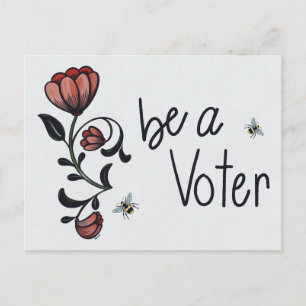 Postal Sea una floral electoral con abejas