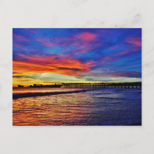 Postal Seacliff Beach Sunset. Santa Cruz, California.