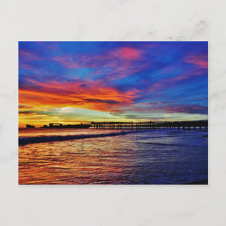 Postal Seacliff Beach Sunset. Santa Cruz, California.