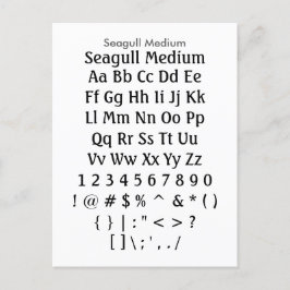 Postal Seagull Medium - Hoja de ejemplo de fuentes de zaz