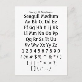 Postal Seagull Medium - Hoja de ejemplo de fuentes de zaz