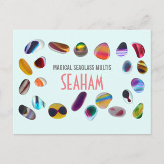 Postal Seaham Seaglass Multis Post Card Card