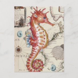 Postal Seahorse Shabby