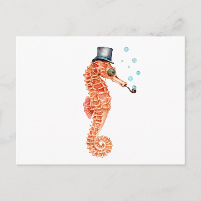 Postal Seahorse Steampunk (Anverso)
