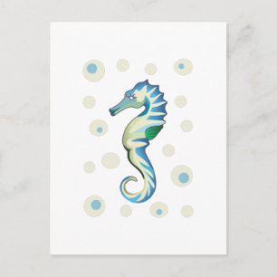 POSTAL SEAHORSE Y BURBUJAS