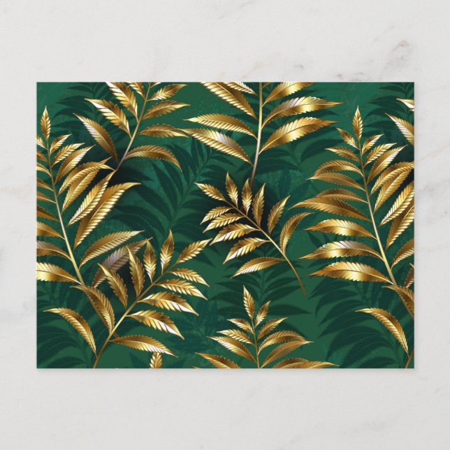 Postal Seamless pattern with golden ferns (Anverso)