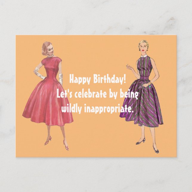 Postal Seamos Inapropiados, Gracioso Día Retro (Anverso)