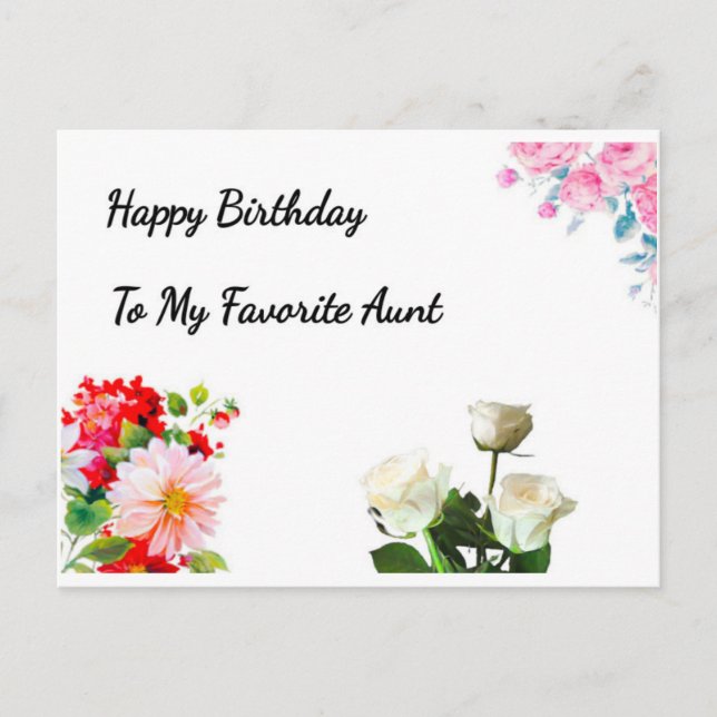 Postal Searcy Floral design Happy Birthday Aunt  (Anverso)