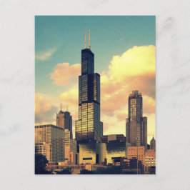 Postal Sears Tower / Willis Tower Postcard - Sunset