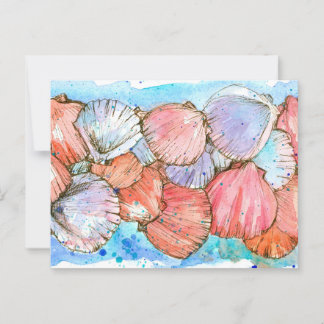 Postal Seashells Clam Shell Ocean Beach Spatter