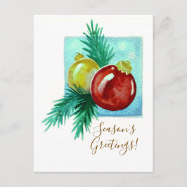 Postal Season's Greetings Card With Baubles