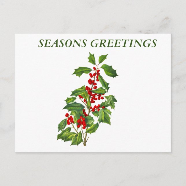 Postal Seasons Greetings Holly (Anverso)