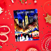 Seasons greetings Navidades mercado nocturno Nueva