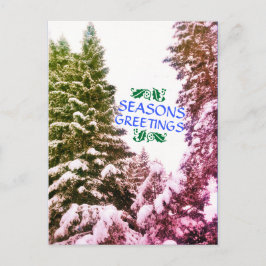 POSTAL SEASONS GREETINS ÁRBOLES ANTIGUA POSTCARD
