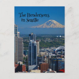 Postal Seattle con la fotografía del Monte Rainier