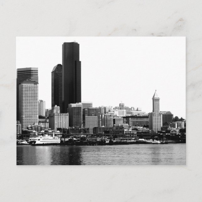 Postal Seattle en B&W (Anverso)