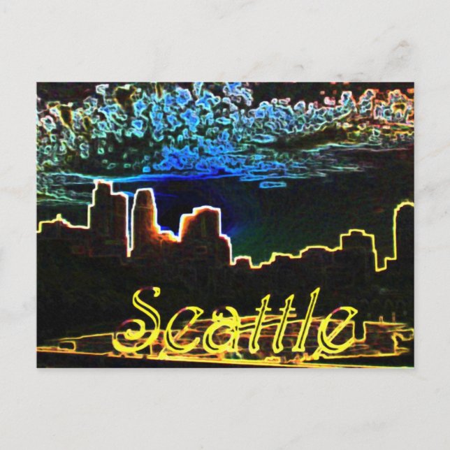 Postal Seattle Glows (Anverso)