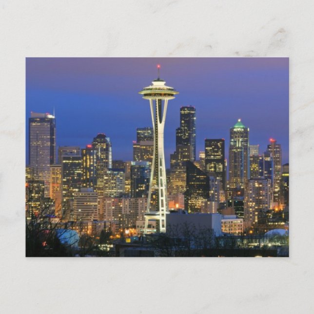 Postal Seattle visto desde Kerry Park en Queen Anne (Anverso)