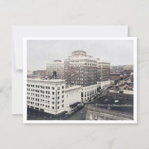 Postal Seattle WA, calle Universuty, inspirado por la épo