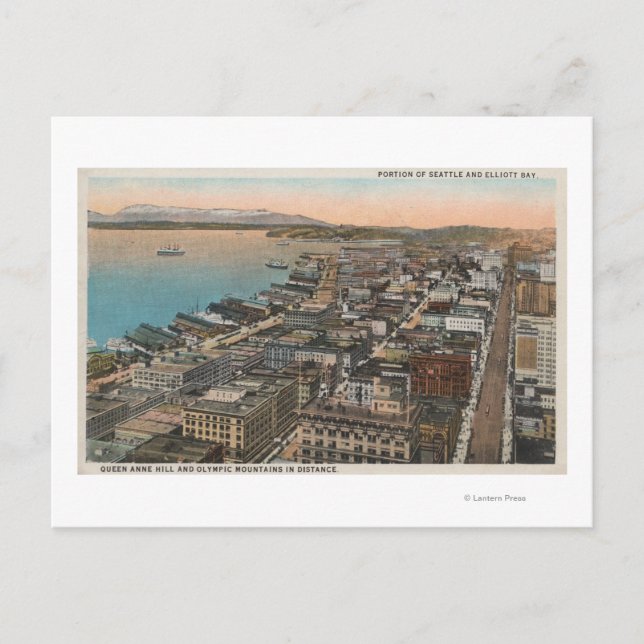 Postal Seattle, WAA del centro de Seattle y Bay (Anverso)