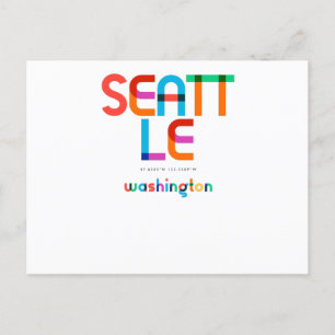 Postal Seattle Washington Mid Century, Arte Pop,